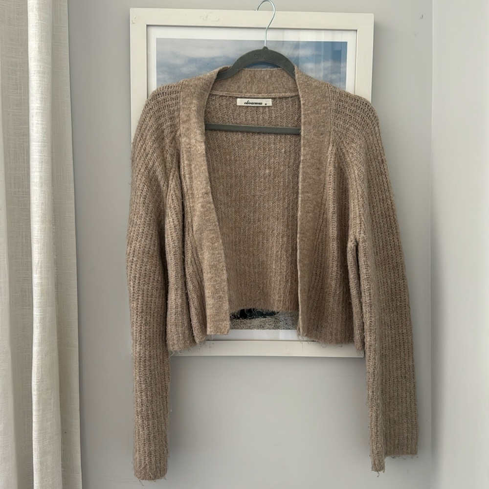 Tan cardigan size medium. Lightly worn
